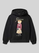 Bluzy dla dziewczynek - Bluza o kroju oversized z kapturem i wyhaftowanym logo model ‘Active’ - miniaturka - grafika 1