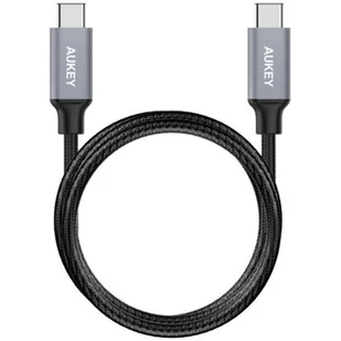 AUKEY CB-CD5 nylonowy szybki kabel Quick Charge USB C-USB C | 1m | 5 Gbps CB-CD5 - Kable komputerowe i do monitorów - miniaturka - grafika 1