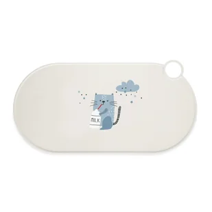 TIAKI, silikonowa podkładka pod miskę, Milky Kitty - Dł. x szer.: 50 x 25 cm - Miski dla kotów - miniaturka - grafika 1