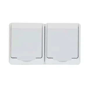 LEDart podwójne z uziemieniem natynkowe IP44 białe 0322-02 Hermes Elektro-Plast - Gniazdka elektryczne - miniaturka - grafika 2