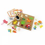 Zabawki interaktywne dla dzieci - Viga 51606 Korkowa przybijanka Farma - miniaturka - grafika 1