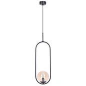 Lampy sufitowe - Lampa wisząca geometryczna z bursztynowym kloszem - 5S A198 K8-P16 - miniaturka - grafika 1