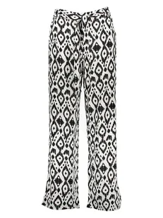 ONLY Spodnie w kolorze kremowo-czarnym - Spodnie damskie - miniaturka - grafika 1