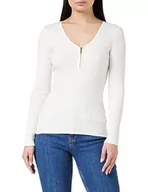 Swetry damskie - Morgan sweter z dekoltem w serek Maliko sweter damski, Offwhite, L - miniaturka - grafika 1