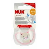 Smoczki uspokajające - Nuk Smoczek uspokajający silikonowy 0-6m Space Kot 10730331 - miniaturka - grafika 1
