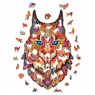 PUZZLE DREWNIANE DLA DOROSŁYCH KOLORY KOT S - Puzzle - miniaturka - grafika 1