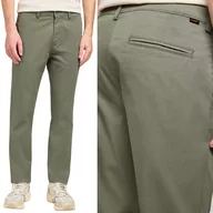 Spodnie męskie - Lee SLIM CHINO Olive Grove Chetopa Twill ZIELONE ZWĘŻANE CHINOSY W34 L30 - miniaturka - grafika 1