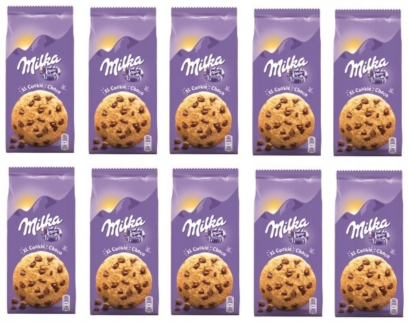 10x 184g Milka XL Cookies ciastka kawałki czekolady Karton