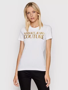 Koszulki i topy damskie - Versace Jeans Couture T-Shirt 71HAHT04 Biały Regular Fit - grafika 1