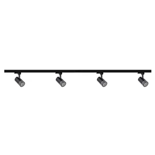Lampa sufitowa Sanico Goldlux Milano 4 x GU10, na szynie, 2 x 1 m, czarna - Lampy stojące - miniaturka - grafika 1