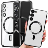Etui i futerały do telefonów - Etui do Samsung Galaxy S24+ Plus Mag Safe Glamour Case Ring obudowa ochrona aparatów Alogy Czarne przezroczyste - miniaturka - grafika 1