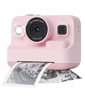 Aparaty natychmiastowe - APARAT FOTOGRAFICZNY Z DRUKARKĄ RÓŻOWY GRY NATYCHMIASTOWY DRUK + 3 ROLKI - miniaturka - grafika 1