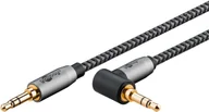 Kable komputerowe i do monitorów - Goobay 65278 kabel audio 1 m 3.5mm TRS Czarny, Srebrny - miniaturka - grafika 1