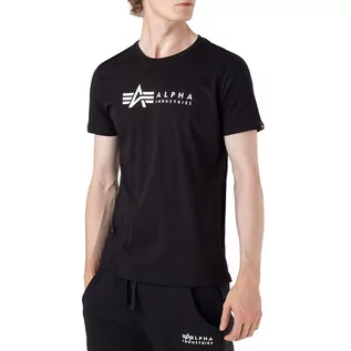 Koszulki sportowe męskie - Koszulka Alpha Industries Label T 2 Pack 11853403 - czarna - grafika 1