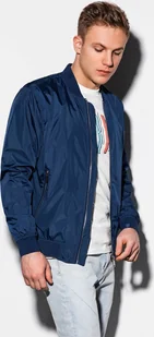 Ombre Kurtka męska jesienna bomberka C439 - granatowa XXL - Kurtki męskie - miniaturka - grafika 1