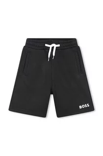 Spodnie i spodenki dla chłopców - BOSS szorty dziecięce kolor czarny regulowana talia - Boss - grafika 1