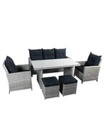 Meble ogrodowe - Ogrodowy zestaw mebli jasnoszary PUERTO Meven, sześcioczęściowy - miniaturka - grafika 1