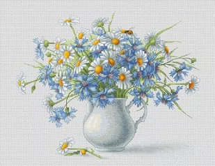 Haft krzyżykowy, Zestaw do haftu, Chabry i stokrotki - Pasmanteria - miniaturka - grafika 1