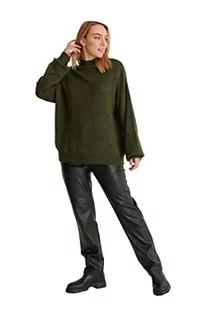 NA-KD Damski sweter z dzianiny z wysokim dekoltem, ciemnozielony, XS - Swetry damskie - miniaturka - grafika 1
