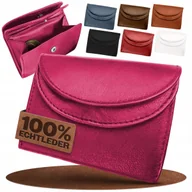 Portfele - FLEXIBILITE Portfel Skórzany Damski Męski RFID Ochrona Mały Różowy - miniaturka - grafika 1
