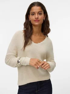 Vero Moda Sweter w kolorze beżowym - Swetry damskie - miniaturka - grafika 1