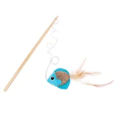 Zabawki dla kotów - TIAKI, wędka z rybką i piórami dla kota - 1 szt. - miniaturka - grafika 1