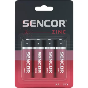 Bateria cynkowo-węglowa, AA (LR6), AA, 1.5V, Sencor, blistr, 4-pack - Baterie i akcesoria - miniaturka - grafika 1