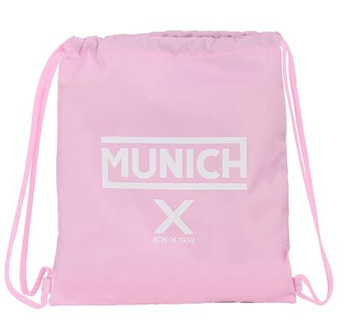 MUNICH ROSA duży płaski plecak, plecak, idealny dla dzieci w różnym wieku, wygodny i wszechstronny, jakość i wytrzymałość, 35 x 40 cm, kolor, Różowy kolor, Estándar, Casual