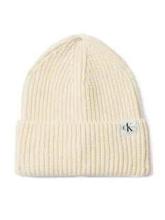 Calvin Klein Jeans Czapka Monogram Rib Beanie IU0IU00440 Écru - Czapki dla dzieci - miniaturka - grafika 1