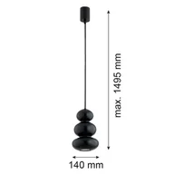 Lampy sufitowe - Lampa wisząca szklana Oman Argon, możliwość ściemniania, czarny, salon / jadalnia, szkło - miniaturka - grafika 1