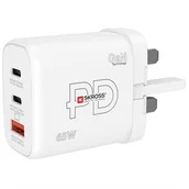 Złącza, przejściówki, adaptery - Adapter podróżny SKROSS USB A+C 65W GaN UK, Power Delivery, typ G - miniaturka - grafika 1