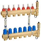 Akcesoria hydrauliczne - Rozdzielacz do ogrzewania podłogowego V4_7534 7-OBW mosiądz INVENA - miniaturka - grafika 1