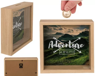 Skarbonka drewniana z okienkiem -  Adventure awaits - Skarbonki - miniaturka - grafika 1