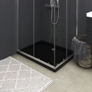 vidaXL Brodzik Brodzik prysznicowy prostokątny czarny ABS 80x100 cm - Brodziki prysznicowe - miniaturka - grafika 1