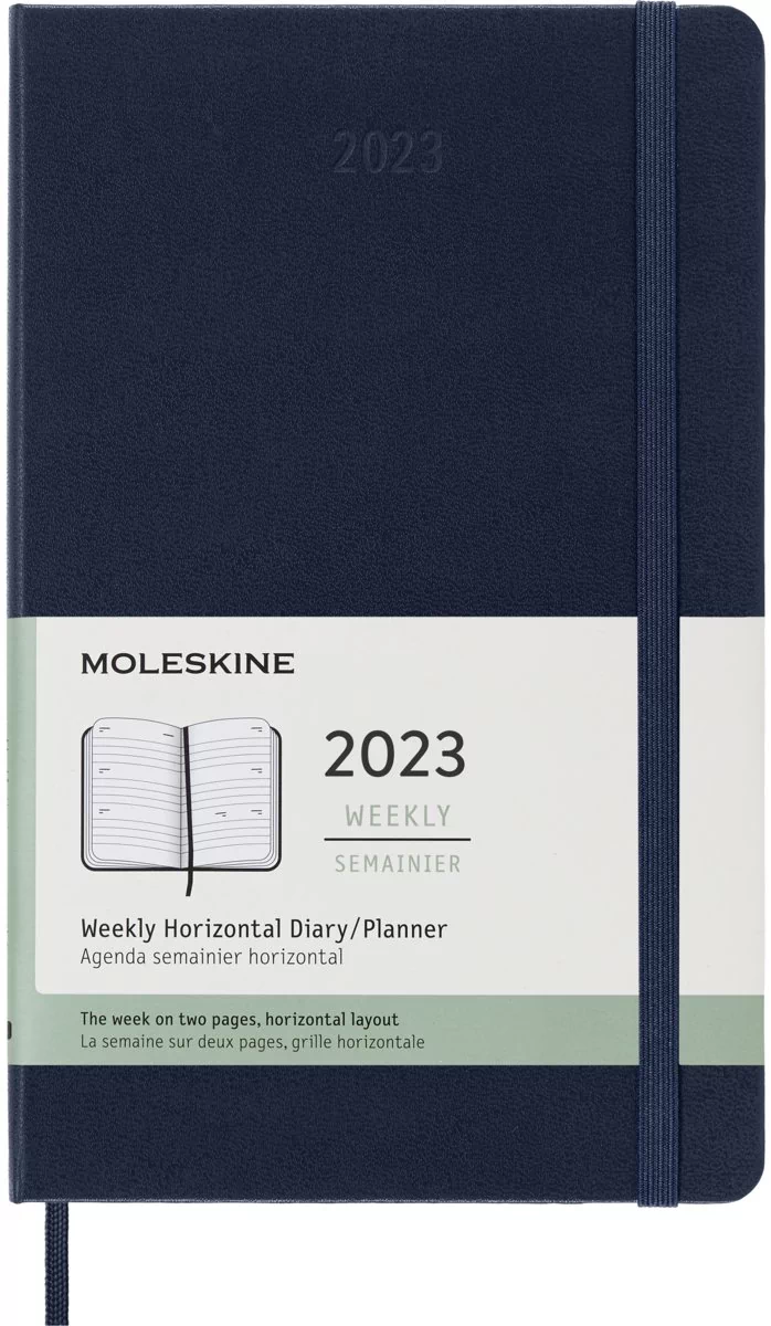 Kalendarz 2023 tyg. 12ML tw. sapphire blue horyz. - Moleskine