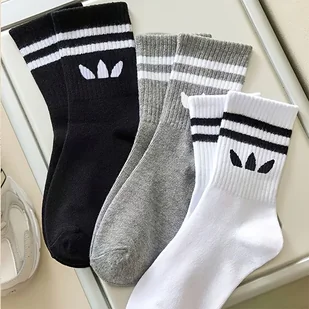 TEMU 9 Par Eleganckich Skarpet Męskich i Damskich w Jednolitych Kolorach oraz Paski - Zimowe Termiczne Getry, Czarne/Białe/Szare z - Skarpetki damskie - miniaturka - grafika 1