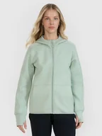 Bluzy damskie - 4F Bluza dresowa rozpinana z kapturem damska - miętowa M - miniaturka - grafika 1