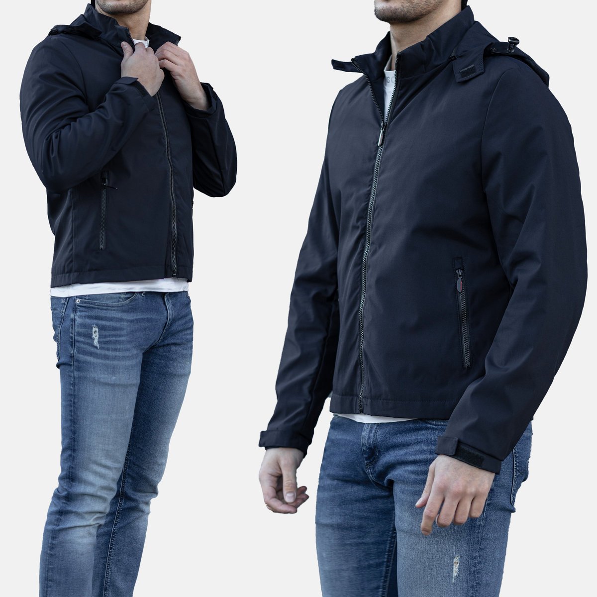 Kurtka Męska Sportowa Wiatrówka Granatowa 7018W-2 M Granatowy