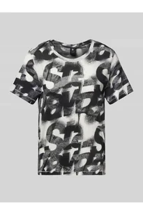 T-shirt z prążkowanym okrągłym dekoltem - G-Star Raw - Koszulki i topy damskie - miniaturka - grafika 1