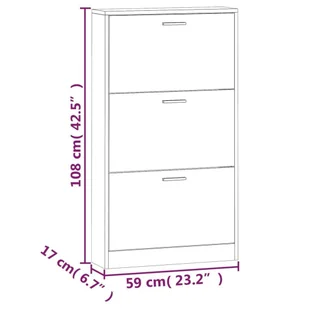 Lumarko Szafa na buty, czarna, 59x17x108 cm, materiał drewnopochodny - Szafki na buty - miniaturka - grafika 11