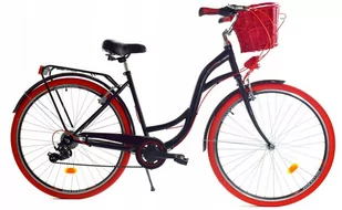 Dallas Bike City 7spd 28 cali Damski Czarno-czerwony - Rowery - miniaturka - grafika 1