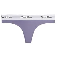 Majtki damskie - Calvin Klein - Idealnie dopasowane stringi - bielizna damska - beżowa - 72% poliamid, 28% elastan - logo Calvin Klein - niski stan - rozmiar XS, Odprysk winogron, S - miniaturka - grafika 1