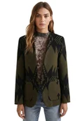 Marynarki i żakiety damskie - Marynarka damska Desigual Ikat narzutka wełniana oliwkowa-XL - DESIGUAL - miniaturka - grafika 1