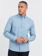 Koszule męskie - Solid Koszula 21103247 Niebieski Regular Fit - miniaturka - grafika 1