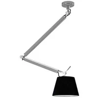 Lampy sufitowe - Abażurowa lampa wisząca Zyta 1-punktowa czarna aluminium - miniaturka - grafika 1