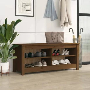Lumarko Szafka na buty, miodowy brąz, 110x38x45,5 cm, drewno sosnowe - Szafki na buty - miniaturka - grafika 1
