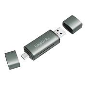 Czytniki kart pamięci - LogiLink CR0043 – USB 3.2 (Gen1) czytnik kart SD i microSD w aluminiowej obudowie, do kart pamięci do 2 TB, podłączenie przez USB-A lub USB-C - miniaturka - grafika 1