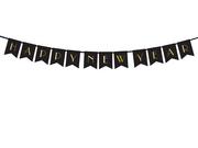 Party Deco Baner Happy New Year czarny 170 cm 1 szt GRL64