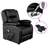 Fotele - vidaXL Lumarko Elektryczny fotel do masażu, czarny, sztuczna skóra 3073712 - miniaturka - grafika 1