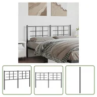 Inne meble do sypialni - The Living Store Metalowe wezgłowie - czarne - 150 cm - Wezgłowie - miniaturka - grafika 1